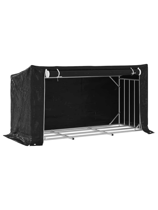 Vidaxl polttopuuteline sadesuojalla 200,5x80,5x110,5 cm