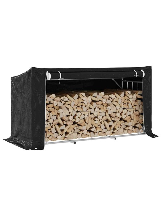 Vidaxl polttopuuteline sadesuojalla 200,5x80,5x110,5 cm
