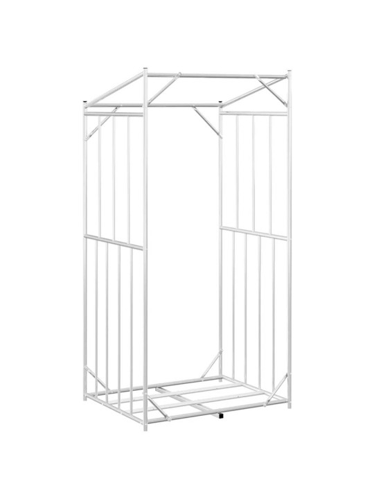 Vidaxl polttopuuteline sadesuojalla 100x80x200 cm galvanoitu teräs