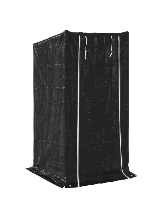 Vidaxl polttopuuteline sadesuojalla 100x100x200 cm galvanoitu teräs