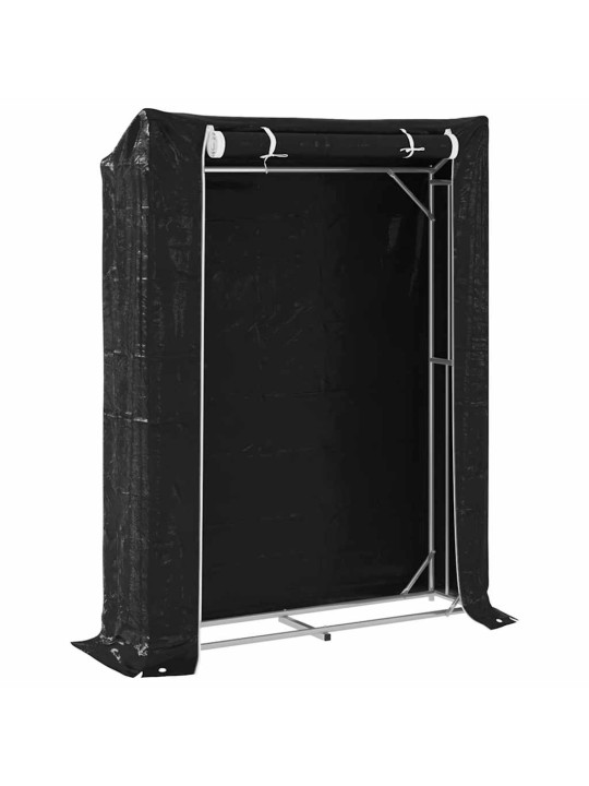 Vidaxl polttopuuteline sadesuojalla 150x40x200 cm galvanoitu teräs