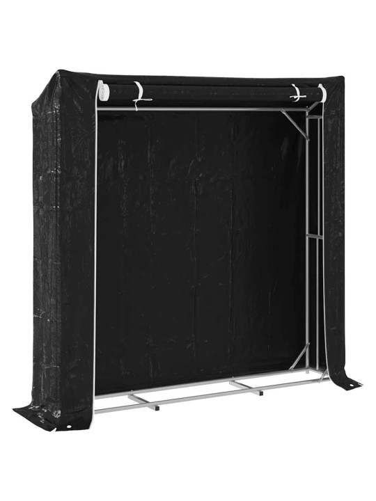 Vidaxl polttopuuteline sadesuojalla 200x40x200 cm galvanoitu teräs