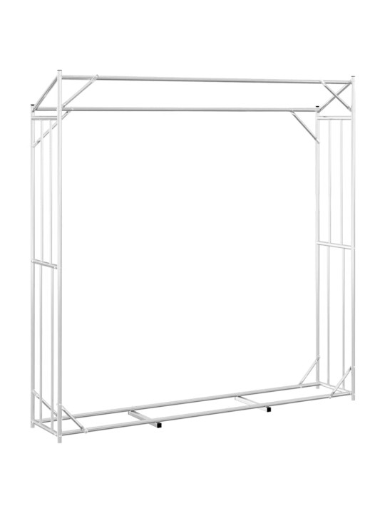 Vidaxl polttopuuteline sadesuojalla 200x40x200 cm galvanoitu teräs