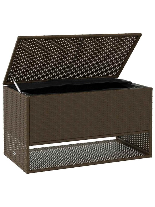 Tyynyrasia ulkokäyttöön ruskea 100x55x55,5 cm polyrottinki