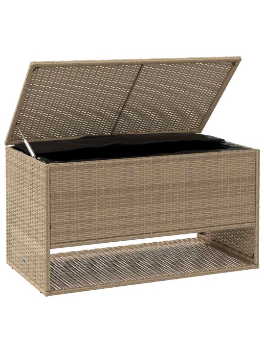 Tyynyrasia ulkokäyttöön beige 100x55x55,5 cm polyrottinki