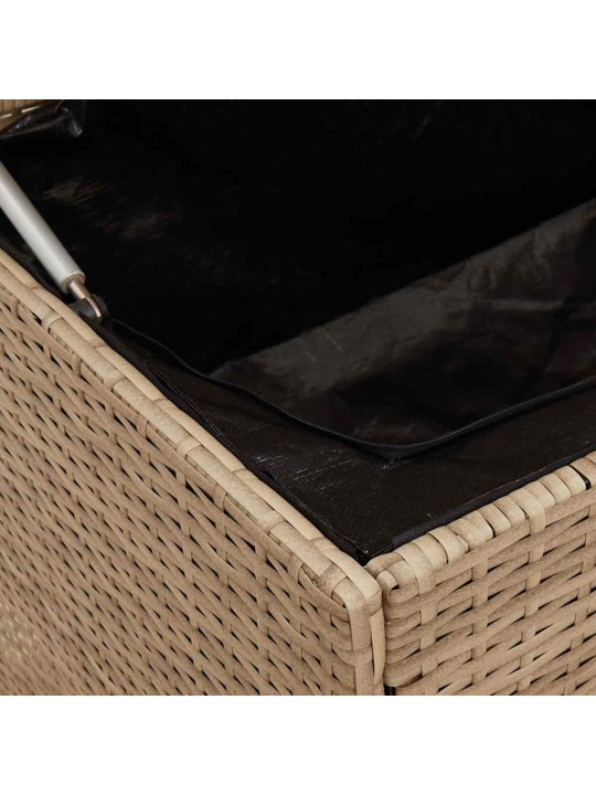 Tyynyrasia ulkokäyttöön beige 100x55x55,5 cm polyrottinki