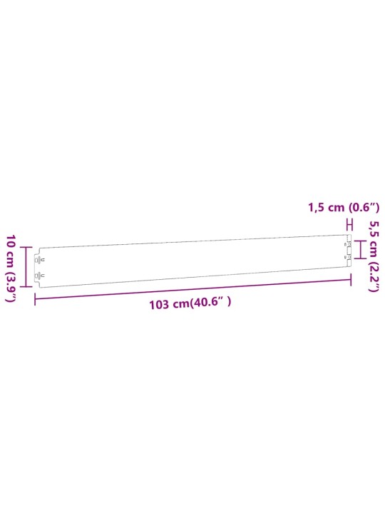 Nurmikon reunalistat 10 kpl musta 10x103cm kylmävalssattu teräs