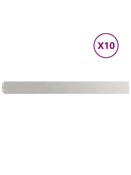 Nurmikon reunalistat 10 kpl 10x103 cm ruostumatonta terästä