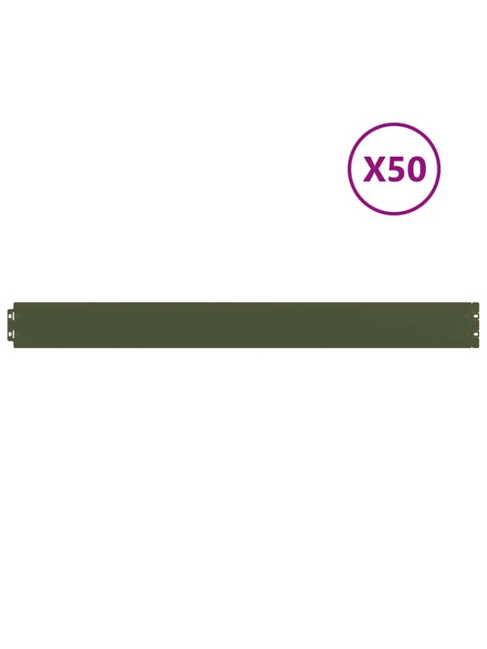 Nurmikon reunalistat 50 kpl oliivinvihreä kylmävalssattu teräs