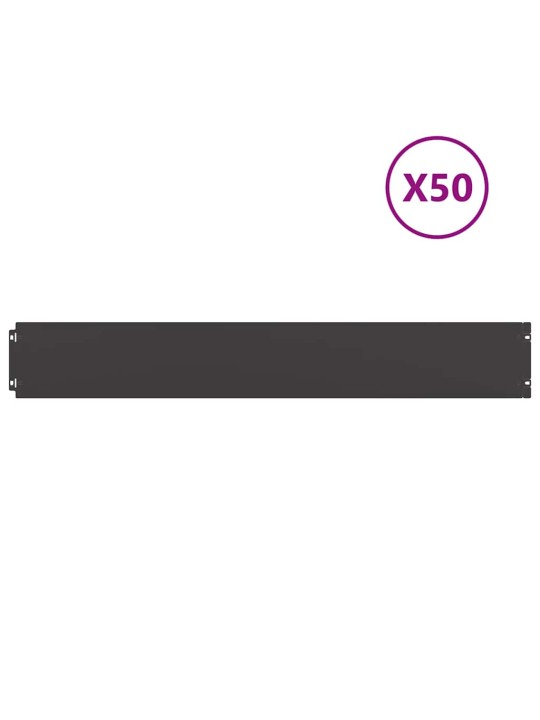 Nurmikon reunalistat 50 kpl musta 15x103cm kylmävalssattu teräs