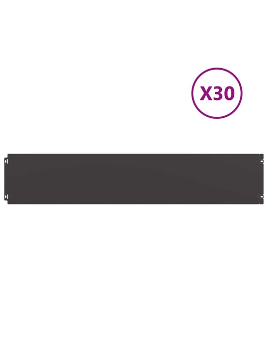 Nurmikon reunalistat 30 kpl musta 20x103cm kylmävalssattu teräs
