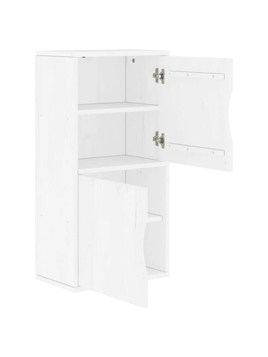 Sivukaappi odda valkoinen 40x24x79 cm massiivipuu mänty