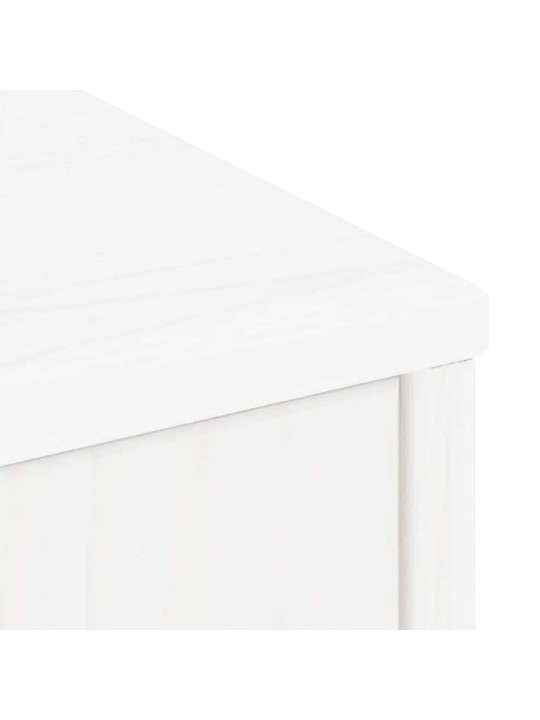 Sivukaappi odda valkoinen 40x24x79 cm massiivipuu mänty