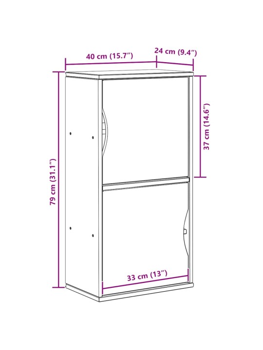 Sivukaappi odda valkoinen 40x24x79 cm massiivipuu mänty