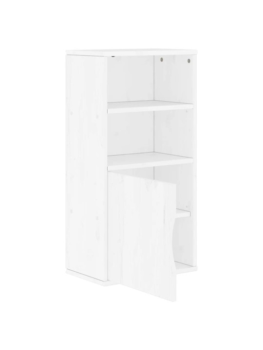 Sivukaappi odda valkoinen 40x24x79 cm massiivipuu mänty