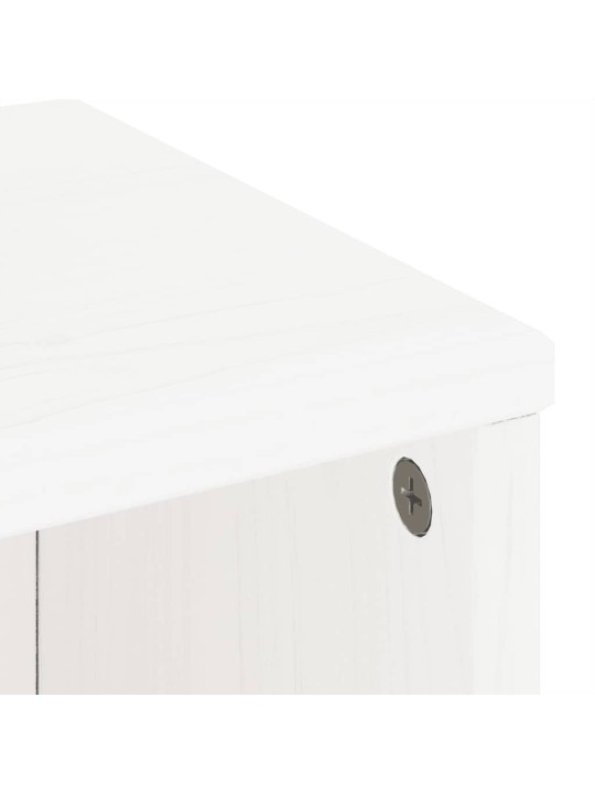 Sivukaappi odda valkoinen 40x24x79 cm massiivipuu mänty