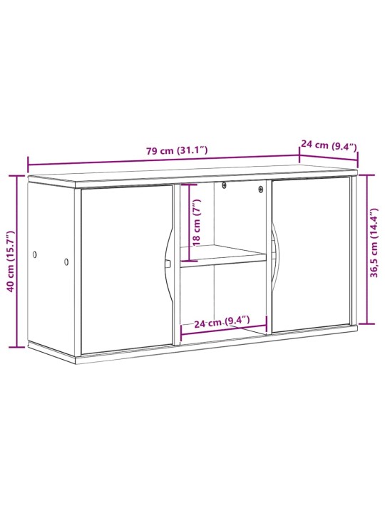 Tv-kaappi odda 79x24x40 cm massiivipuumäntyä