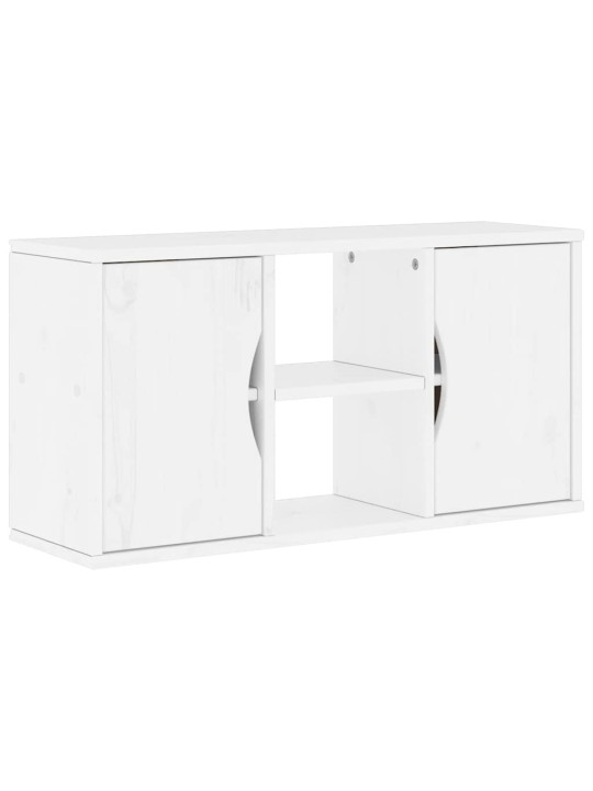 Tv kaappi odda valkoinen 79x24x40 cm massiivipuu mänty