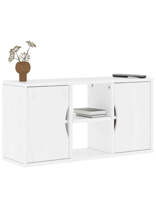 Tv kaappi odda valkoinen 79x24x40 cm massiivipuu mänty