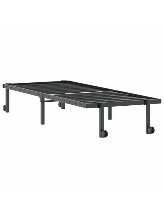 Sängynrunko ilman patjaa taitettava musta 80x200 cm terästä