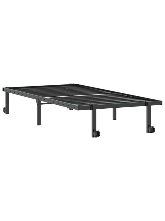 Sängynrunko ilman patjaa taitettava musta 90x190 cm terästä