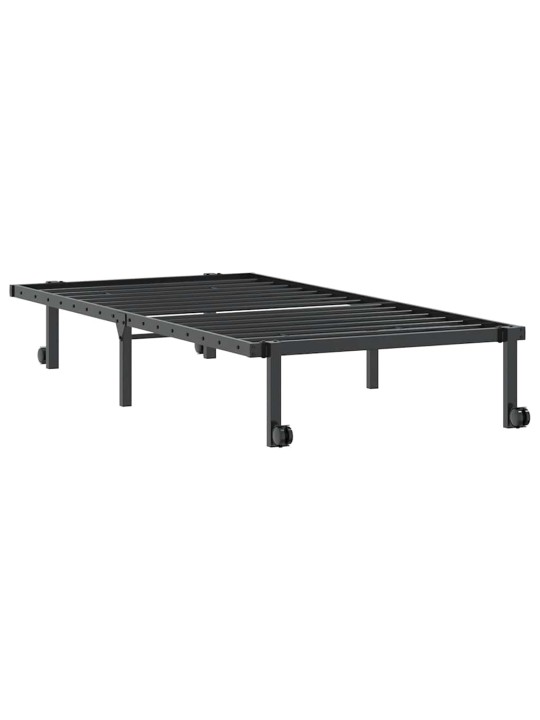 Sängynrunko ilman patjaa taitettava musta 90x190 cm terästä