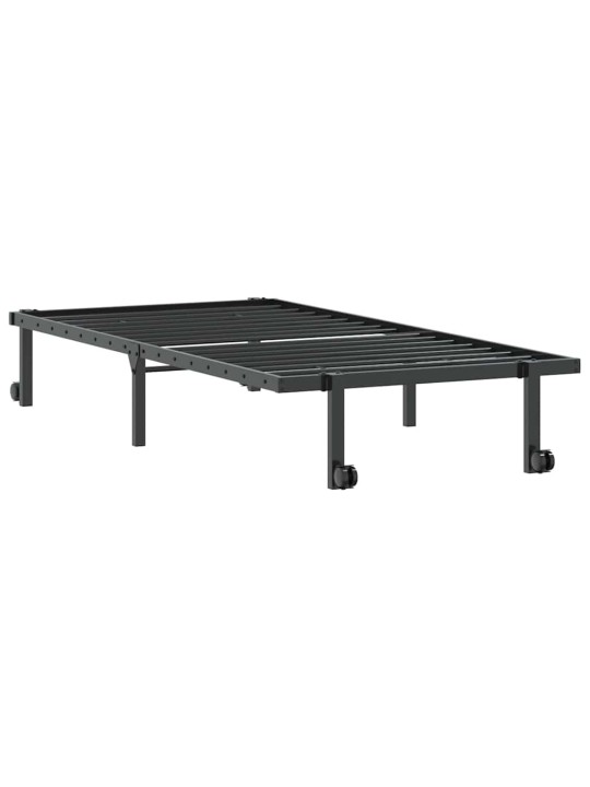 Sängynrunko ilman patjaa taitettava musta 90x200 cm terästä
