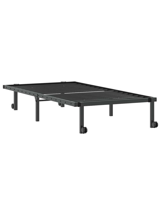 Sängynrunko ilman patjaa taitettava musta 90x200 cm terästä