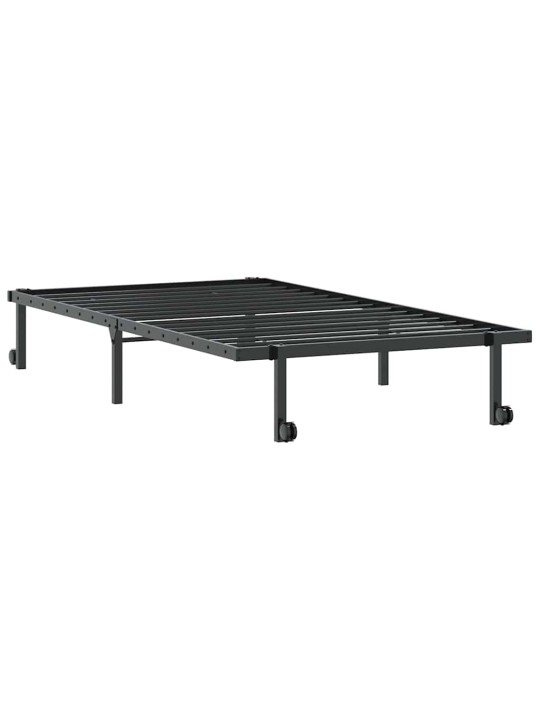 Sängynrunko ilman patjaa taitettava musta 100x190 cm teräs