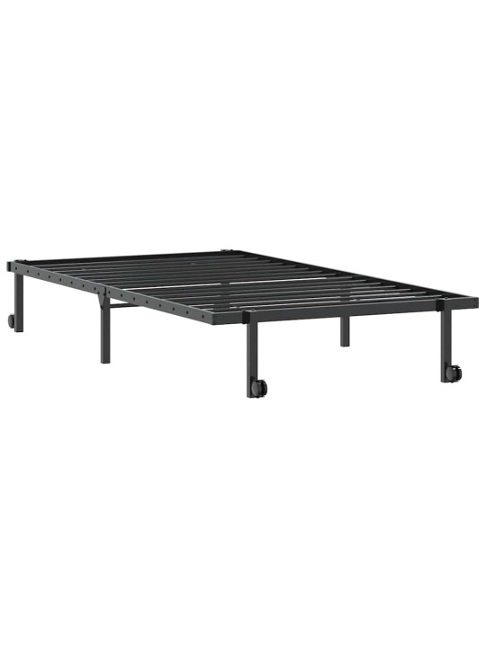 Sängynrunko ilman patjaa taitettava musta 100x200 cm terästä