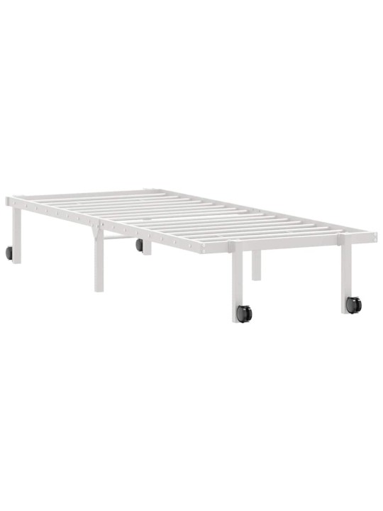Sängynrunko ilman patjaa taitettava valkoinen 75x190 cm terästä