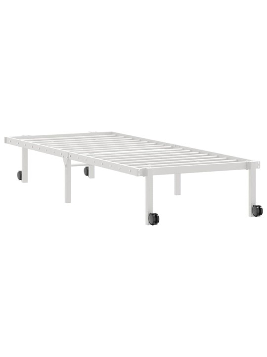 Sängynrunko ilman patjaa taitettava valkoinen 75x190 cm terästä