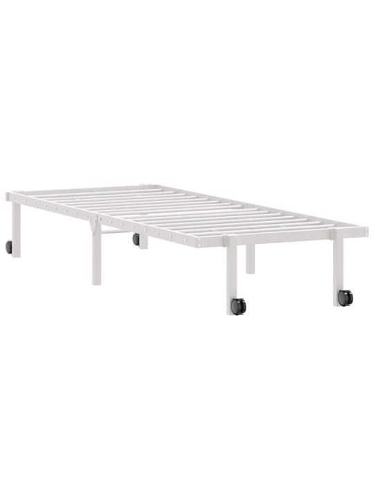 Sängynrunko ilman patjaa taitettava valkoinen 80x200 cm terästä