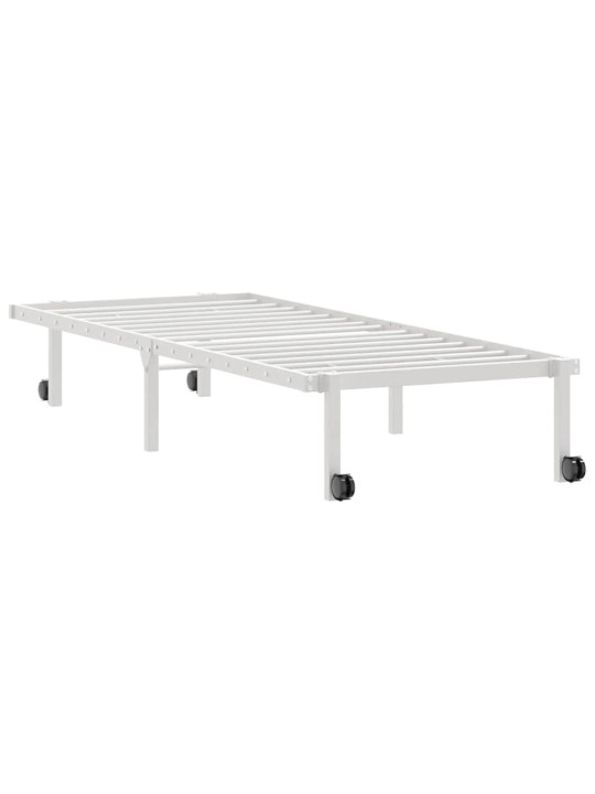 Sängynrunko ilman patjaa taitettava valkoinen 80x200 cm terästä
