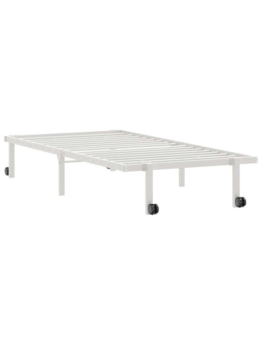 Sängynrunko ilman patjaa taitettava valkoinen 90x200 cm terästä