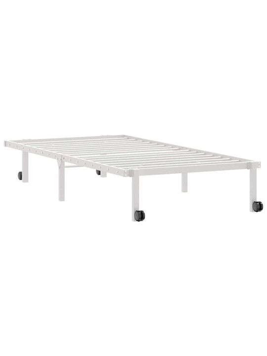 Sängynrunko ilman patjaa taitettava valkoinen 90x200 cm terästä