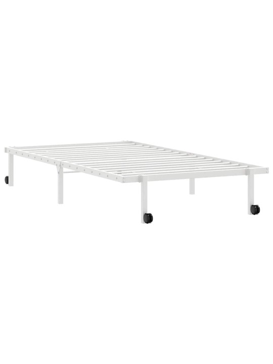 Sängynrunko ilman patjaa taitettava valkoinen 100x200cm terästä