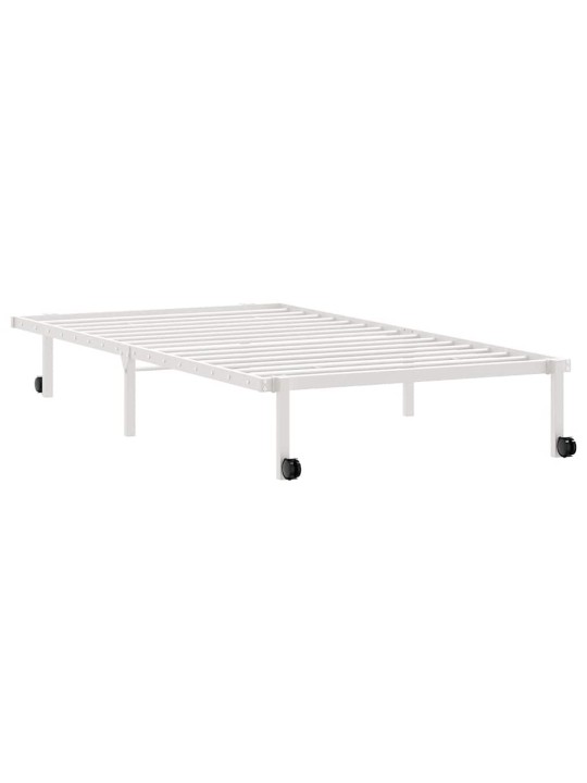 Sängynrunko ilman patjaa taitettava valkoinen 100x200cm terästä
