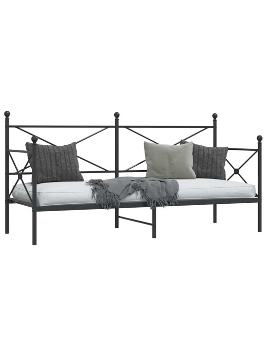 Päiväsänky ilman patjaa musta 75x190 cm teräs