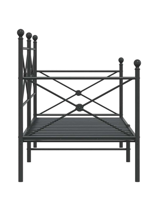 Päiväsänky ilman patjaa musta 75x190 cm teräs