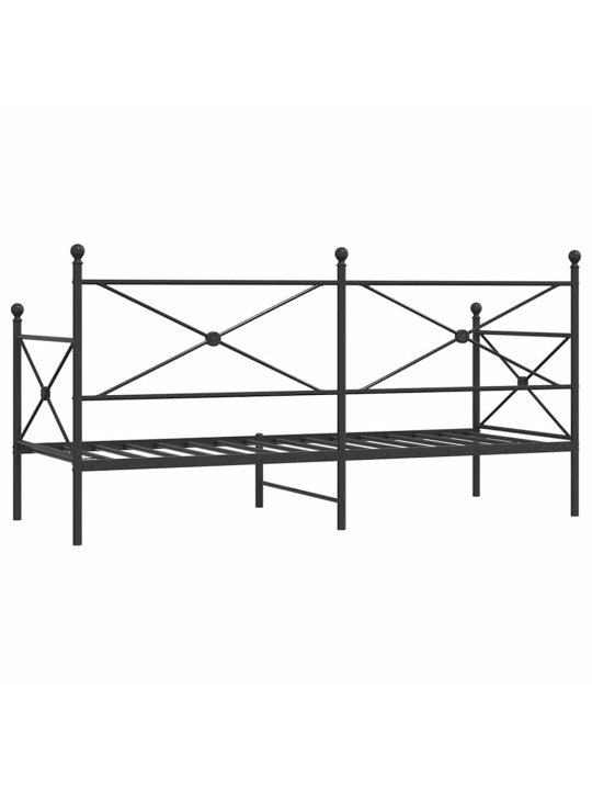 Päiväsänky ilman patjaa musta 75x190 cm teräs