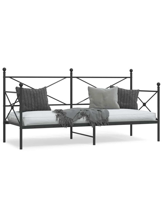 Päiväsänky ilman patjaa musta 75x190 cm teräs