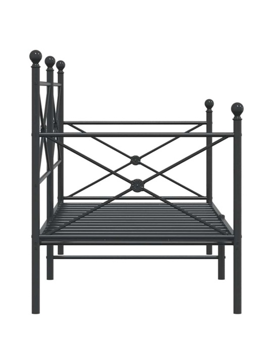 Päiväsänky ilman patjaa musta 90x190 cm teräs