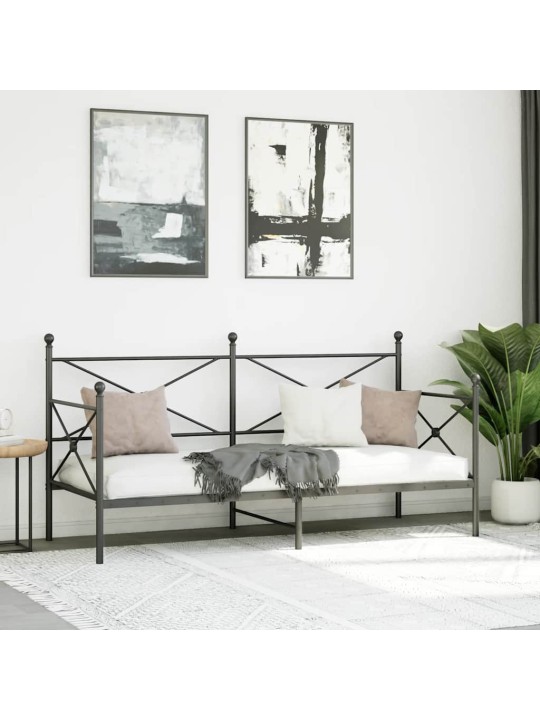Päiväsänky ilman patjaa musta 90x200 cm teräs