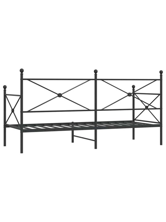 Päiväsänky ilman patjaa musta 90x200 cm teräs