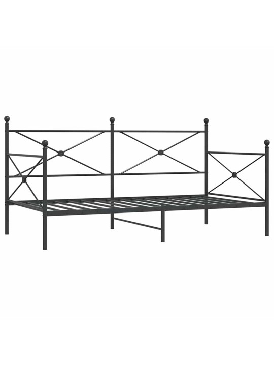 Päiväsänky ilman patjaa musta 100x190 cm teräs