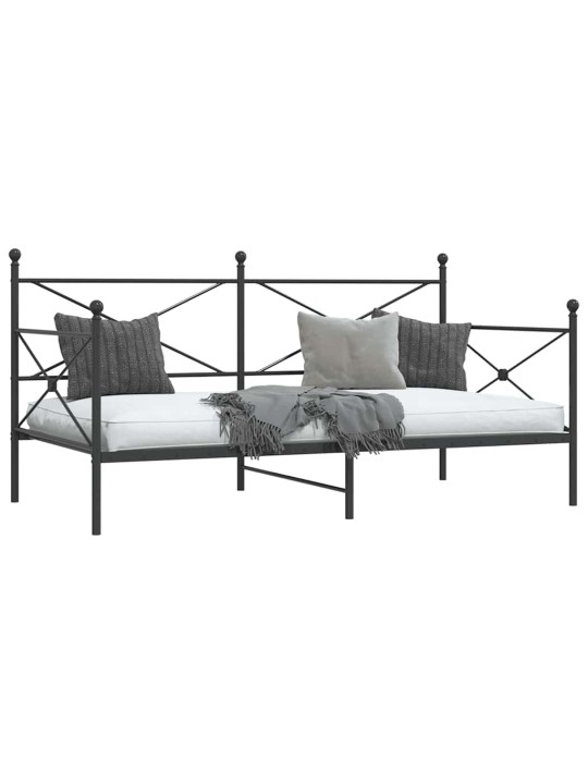 Päiväsänky ilman patjaa musta 100x190 cm teräs