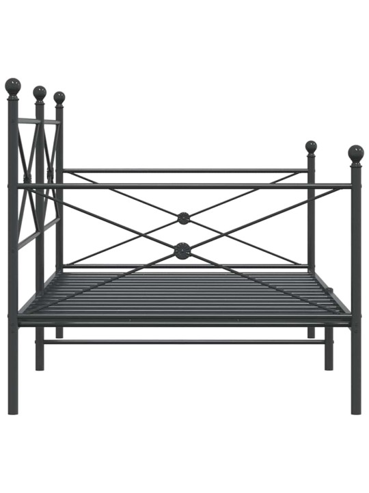 Päiväsänky ilman patjaa musta 100x190 cm teräs