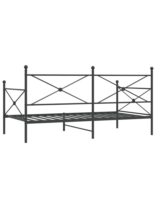 Päiväsänky ilman patjaa musta 100x190 cm teräs