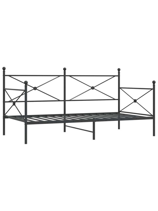 Päiväsänky ilman patjaa musta 100x200 cm teräs